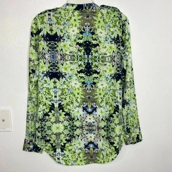 Vero Moda Green Print Button Down Blouse - Picture 3 of 6